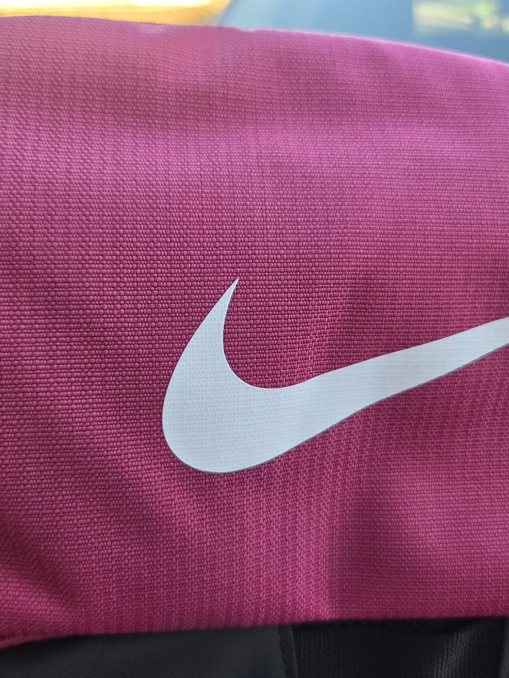 Nike Pink and Black Backpack with White Swoosh